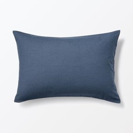Muji 15585427 Cotton Flannel Pillow Cover for 16.9 x 24.8 inches (43 x 63 cm), 16.9 x 24.8 inches (43 x 63 cm), Navy