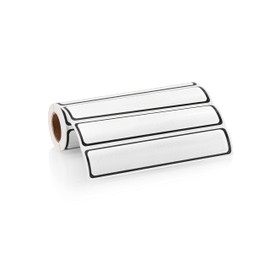 Carstens Adhesive Sticker Labels, 5 3/8” x 1”, Binder Labels for 1” Ring Binder Spines, White, Roll of 200