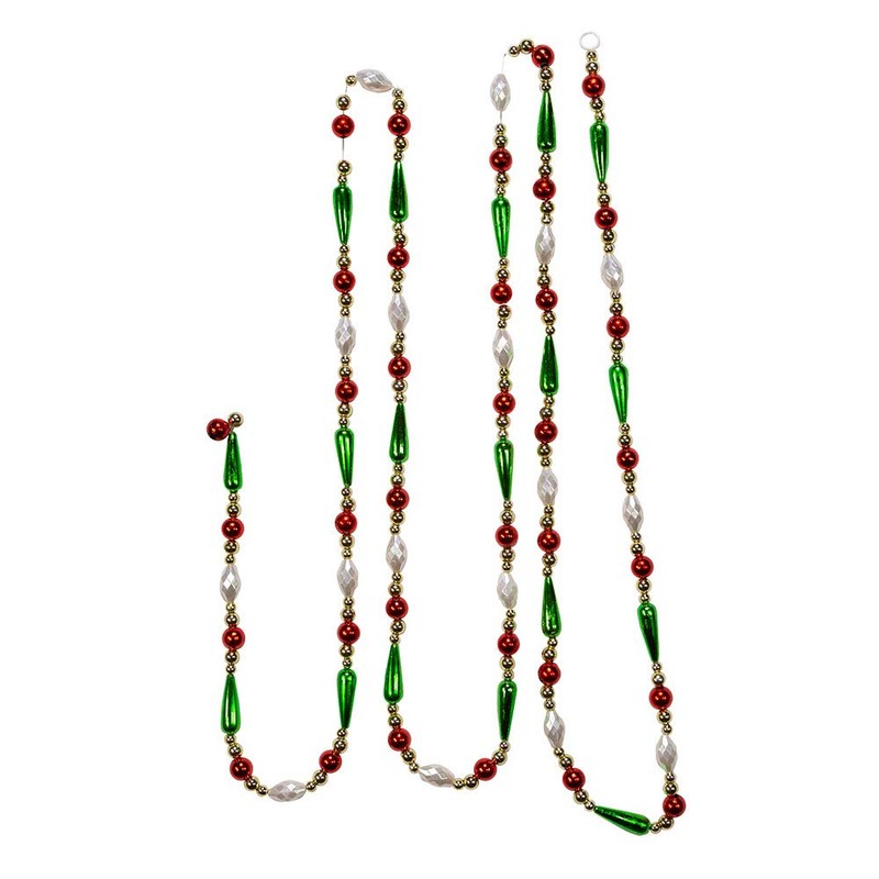 9-Foot Gold, Red, Green and White Round Bead with Water