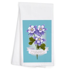 Lantern Press Manitou Springs, Colorado, Vintage Flora, State Series, Rocky Mountain Columbine, (100% Cotton Tea Towel, Decorative Hand Towel, Kitchen and Home)