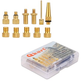 QKURT Bicycle Adapter, Inflation Adapter Set Pump Adapter Valve Adapter Schrader Valve Presta Valve, Woods Valve for Bikes Tire Inflator Air Pump Compressor