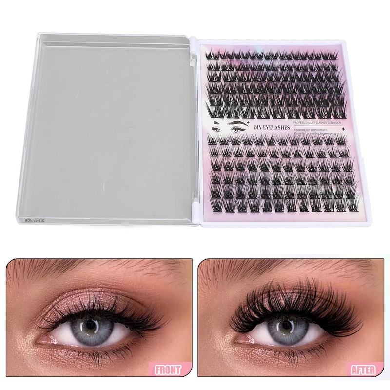 126 Cluster Lashes 10‑14mm Fluffy D Curl Individual Lashes for