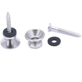 generic Guitar Strap Button Locks Quick Release Security Retainer Anti-Rust Metal Silver