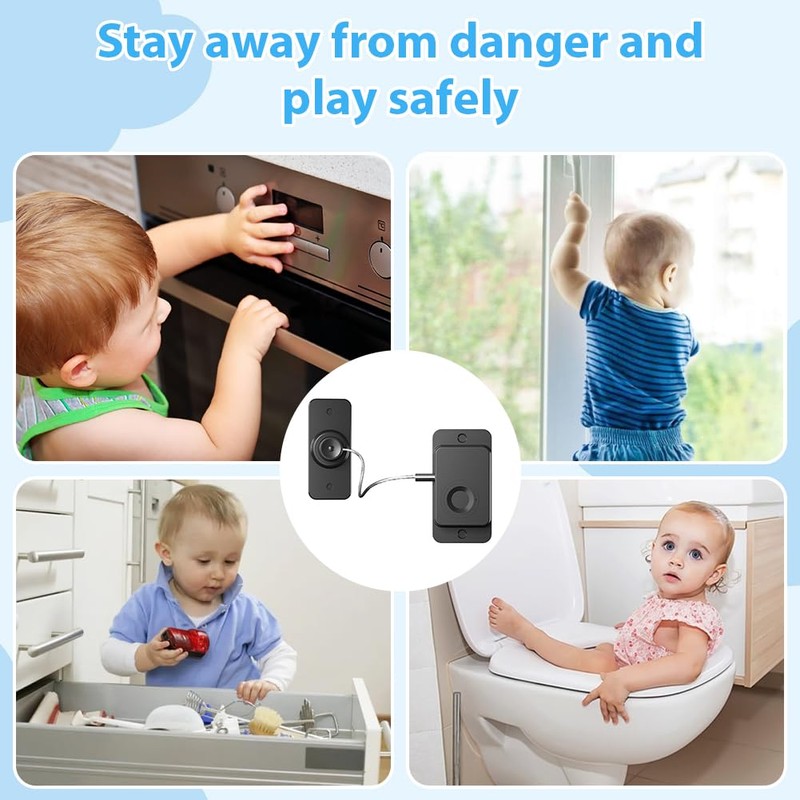 Fridge Lock with Fingerprint, Cabinet Lock Baby, USB Charging, No