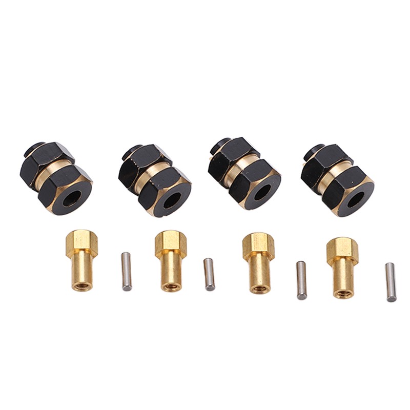 4PCS 4mm Widen Brass Wheel Hex Extended Adapter for Axial