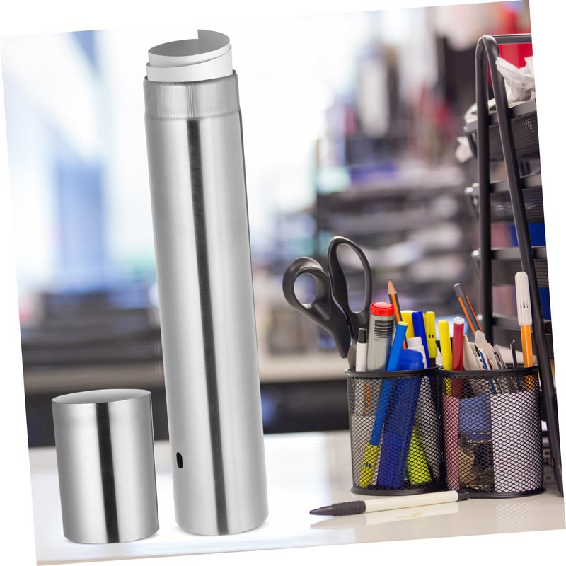 Operitacx Stainless Steel Certificate Holder Tube 30*5cm Sturdy Document Storage