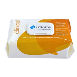 Uniwipe UNICLI100 Clinical Wipes, 380 mm Width, 250 mm Length (Pack of 100)