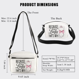 PLITI Marie Aristocats Gift Because I'M A Lady That's Why Marie Cat Lover Crossbody Bag Marie Ladies Gift Magic Kingdom Gift (Because lady CBU)