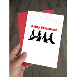 Funny Beatles Christmas Card - Abbey Xmas! Cute Festive card for him/her husband/wife/Dad