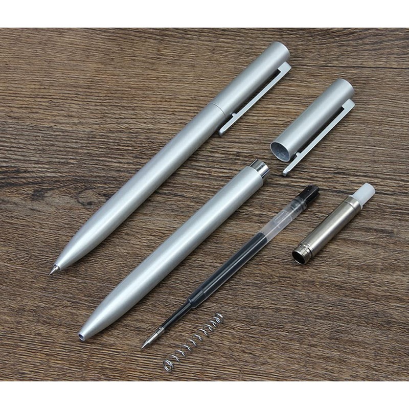 Gullor Simple Style Metal Retractable Ballpoint Pen, Medium Point Black