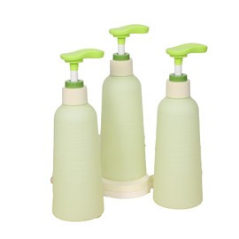 ASEVAT Plastic Pump Bottle 3.4 oz Empty Shampoo Pump Bottles Dispenser 3 Pack Portable Foaming Soap Dispenser Leak Proof Empty Lotion Dispenser (Green, 13.5 Ounces)