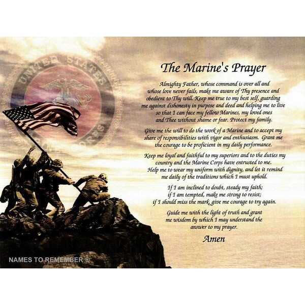 Marine Gift Prayer Birthday Father's Day Husband Son Wife Daughter Mother for Marine