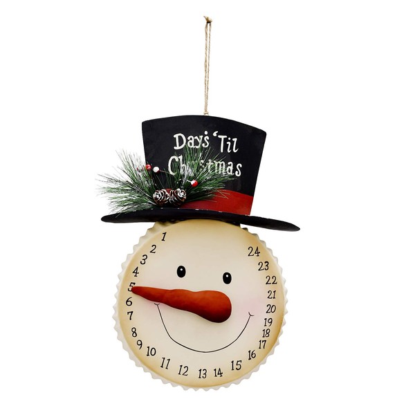 Metal Snowman Christmas Advent Calendar 24 Days Countdown to Christmas