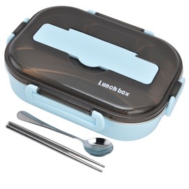 Lunch Box Removable Tray Keep Warm Function Food Grade Plastic Lightweight Portable Insulated Lunch BoxBlue