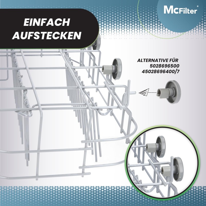 Dishwasher Unterkorbrollen | Contents: 8 Suitable for AEG Favorit Zanussi,