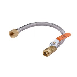 EFIELD 18-inch Push-fit Ball Valve Flexible Water Heater Connector, 3/4 inch x 3/4 inch FIP, Push-to-Connect, Copper, Pex, CPVC, Braided Stainless Steel -18 Inch