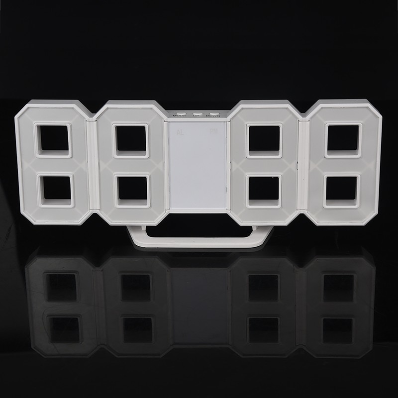 Multi Function Large 3D LED Digital Wall Clock Alarm Snooze