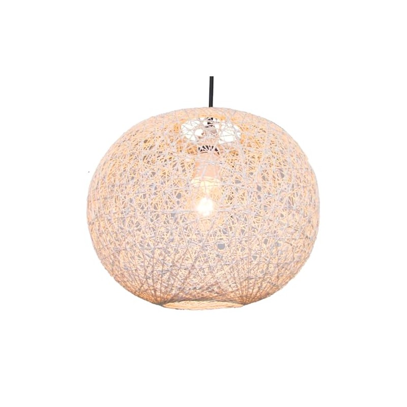 Loxton Lighting Modern Medium Wicker Rattan String Ball Style Ceiling