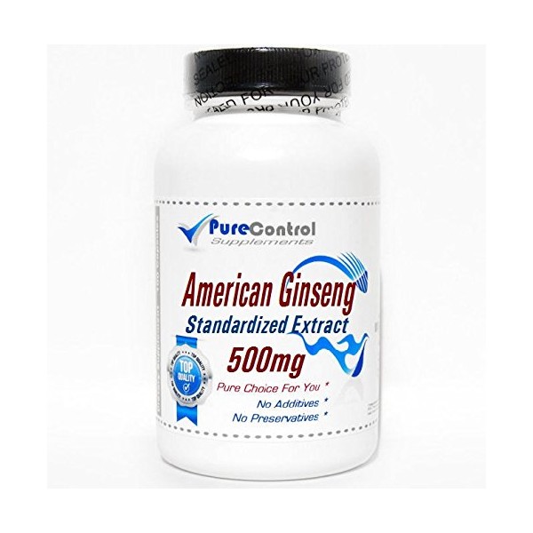 American Ginseng Standardized Extract 500mg // 200 Capsules // Pure // by PureControl Supplements
