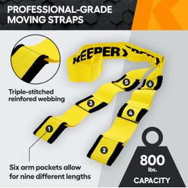 KEEPER Two Person Adjustable Lifting and Moving Straps with 800 lbs WLL, Ergonomic Design, for Safe, Scratch-Free Moving