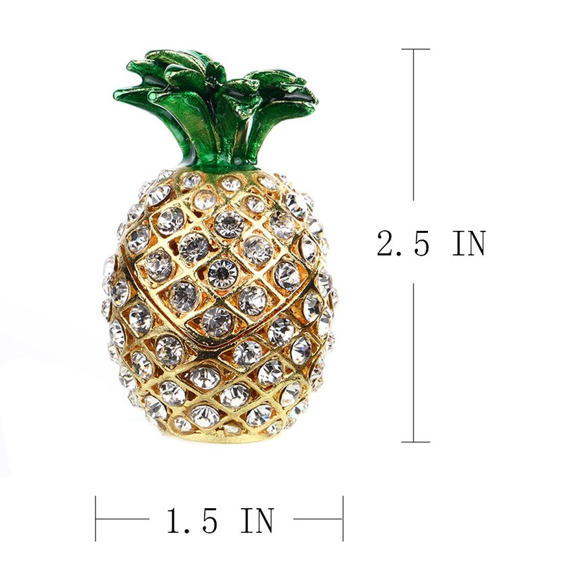 (pineapple) - YUFENG Hinged Trinket Box For Gifts Hand-painted Patterns