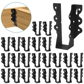 24PCS 2x6 Joist Hanger,Hurricane Ties,Black Powder Coating Joist Brackets for Rafters Tie Brackets…