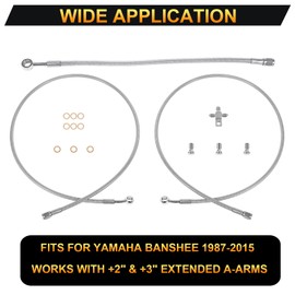 YMT Front Brake Line Kit 3line +2 inch Extended A-arms Fits for Yamaha Banshee 350 1987-2015