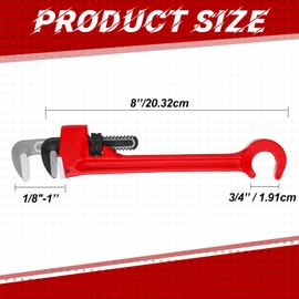 Lasnten Double Ended Valve Wrench 8 inch Pipe and Valve Wrench Refinery Wheels Pipe Capacity for Protecting from Damage (8 Inch)