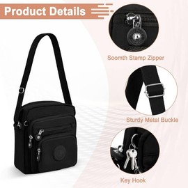 NEWIROVE Cross Body Bag Women Shoulder Bags Women Satchel Bag Women Large Capacity Women's Crossbody Bag Lightweight Cross Over Body Bags Gift for Women Casual, Sport and Working,Black