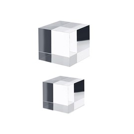 Leadigol 2PCS Acrylic Square Display Block, Clear Polished Cube, Jewelry Stand Ring Holder Base, Acrylic Cube Solid Acrylic Display Stand, Acrylic Pedestal Stand for Jewelry