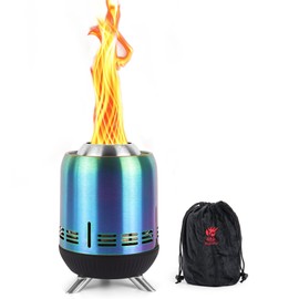 BiggerFire Portable Table Top Fire Pit, Tabletop Smokeless Fire Pit, Low Smoke Burning Mini Outdoor Stove Firepit Fueled by Pellets or Wood, for Urban & Suburbs, with Travel Bag