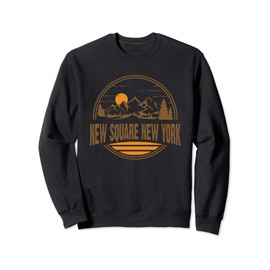 Vintage New Square, New York Mountain Hiking Souvenir Print Sweatshirt