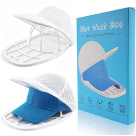 Eiito Jaula Lavadora de Sombreros Limpiador de Sombreros, Lavadora de Sombreros para gorras de béisbol para Lavadora o Lavavajillas, Marco Lavadora de Gorras para Sombreros Planos y Curvos. Paquete de
