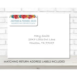 Gender Neutral Rustic Wildflower Baby Shower By Mail Invitations, Virtual Baby Shower Invitation Card Sets With Matching Return Address Labels, Far Away Baby Shower Invitations