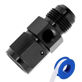 Breezliy 10AN Male Flare to -10 Female Swivel with 1/8 NPT Gauge Port Fuel Pressure Take Off Fitting Adapter Aluminum