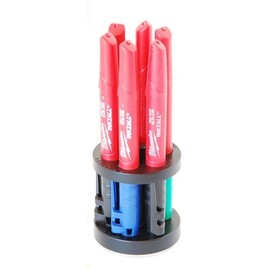 MarkerLock Magnetic Base Black Marker Holder for Milwaukee InkZall Markers, 2 piece push button design for cap locking security