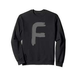Creative Bold Dark Grey Letter F - Alphabet - Marker Design Sweatshirt