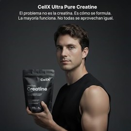 CellX | Creatina Ultra Pura | 120 Servicios | Magnesio, Bisglicinato, y AstraGin en Polvo, 648 g | Suplemento Alimenticio Vegano de Alta Absorción | D