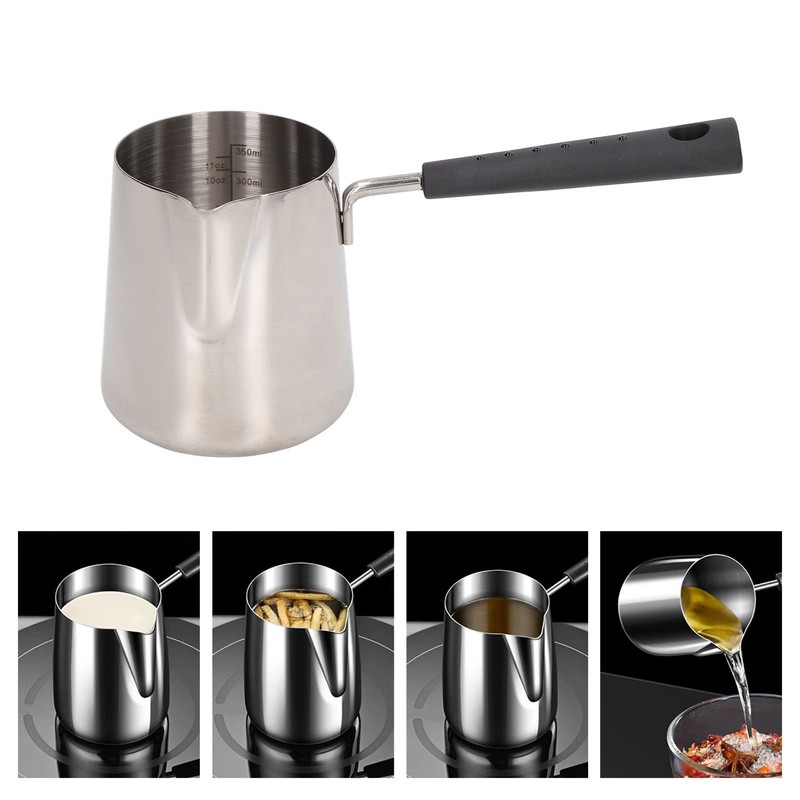 Coffee Milk Frothing Pitcher Cup 304 Stainless Steel Long Handle