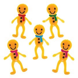 Baker Ross FX630 Gingerbread Man Stretchies - Pack of 10 Christmas Party Bag Fillers for Kids