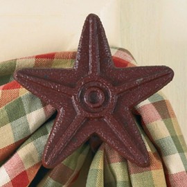 Park Designs Cast Star Curtains Hook Pair - Red