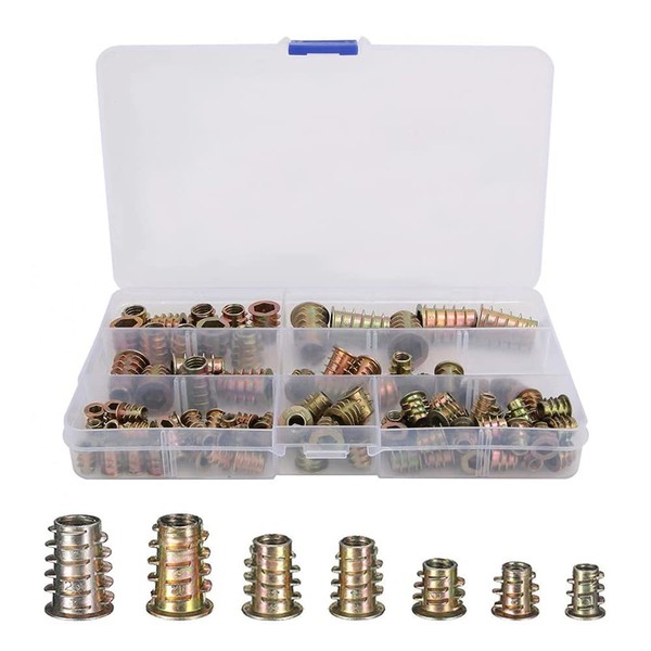 Embedded Nuts Set of 130 M4/M5/M6/M8/M10 Screw-in Hex Nuts Insert