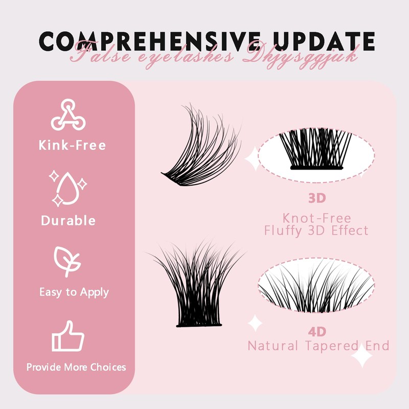 catlinez DIY Eyelash Extension Kit (9-16mm), 30D+40D DIY Cluster Eyelashes,