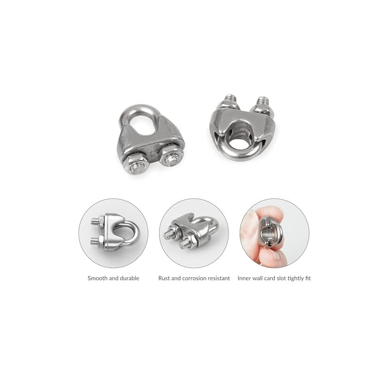 YEYIT YEYIT 10 Pcs Wire Rope Clip M3 Cable Clamp