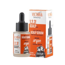 Victoria Beauty 1,2,3! Scalp Care! Caffeine Hair Loss Scalp Serum - Hair Thickener & Hair Growth Serum for Women and Men with Hyaluronic Acid, Argan and Guarana Extracts, 30ml