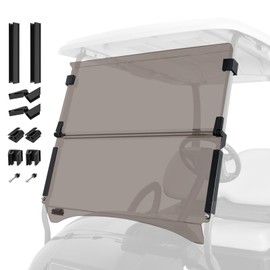 Golf Cart Windshield, Club Car Windshield Compatible with Club Car Precedent, Onward, Tempo 2004-Up Electric and Gas Golf Carts, Tinted Foldable Windshield Impact Resistant and UV Protection