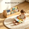 Bamboo Kids Bookshelf with Handles, 4-Tier Double-Sided