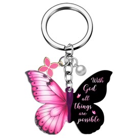 Butterfly Keychain Gifts for Women Faith Based Gifts Christian Gifts for Women Teen Girls Christian Keychain Biblical Spiritual Gifts for Women Inspirational Religious Bible Verse Gifts for Women