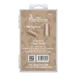 Pro Impressions Advance Clear Smile 50 Nail Tips, Size 6