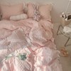 Soft Bedding Set with Lace Decoration Skin Friendly Brushed Fabric